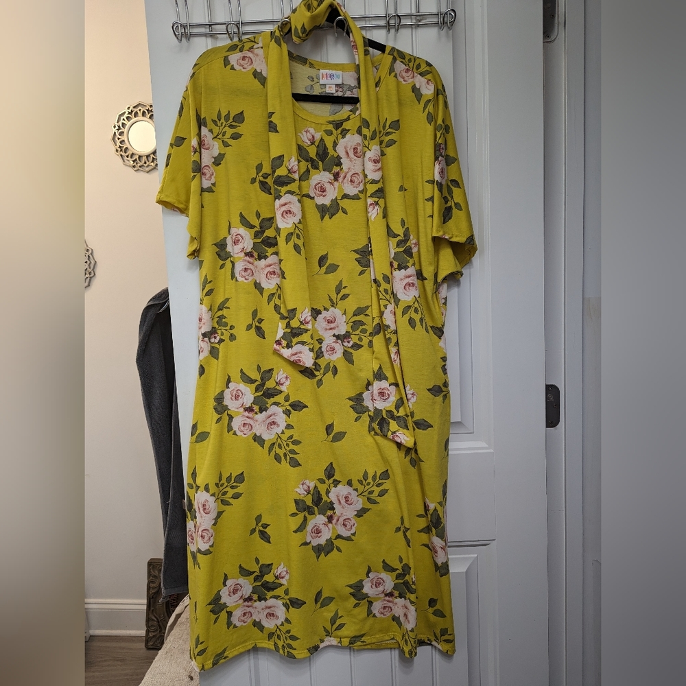 Lularoe cotton dress with sash